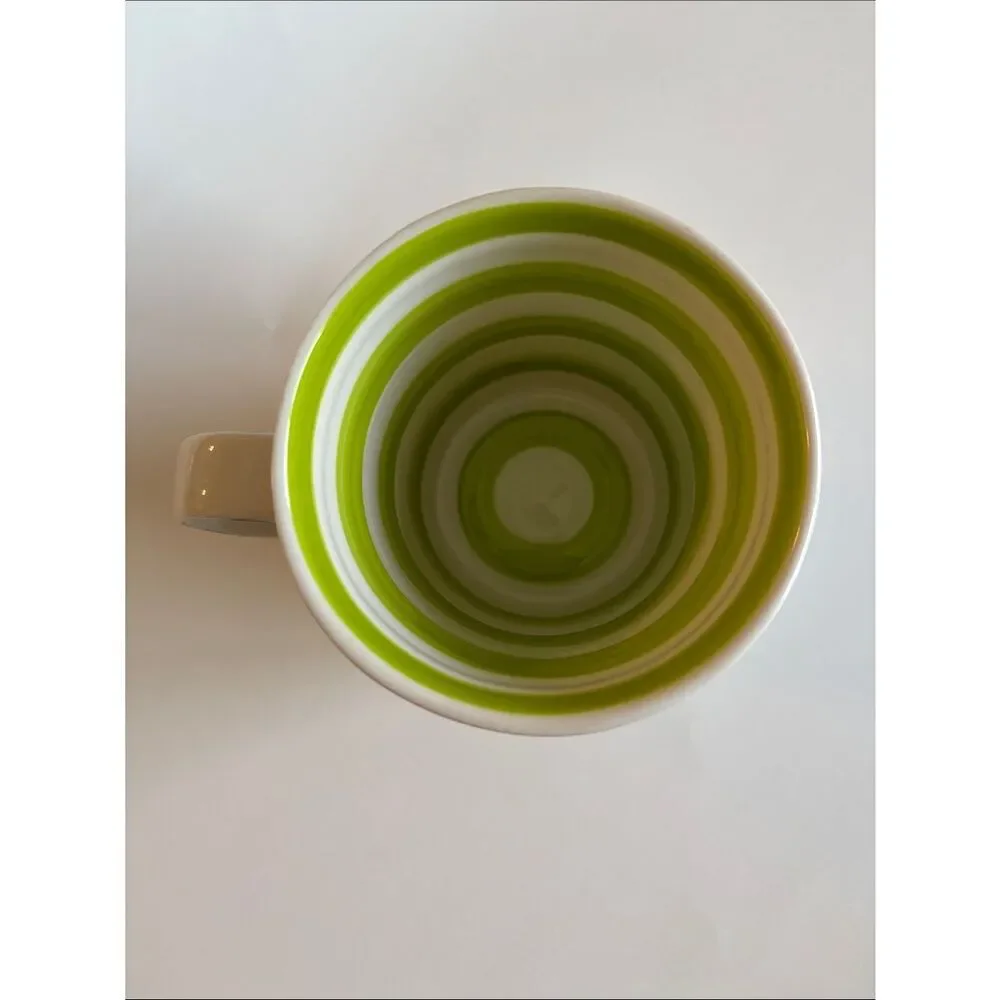 Molly Hatch Anthropologie Make It happen Crown Green Stripe Mug